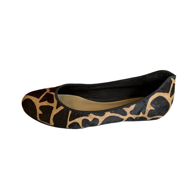Liz Claiborne Round Toe Calf Hair Ballet Flats Giraffe Animal Print 7 - Picture 1 of 8